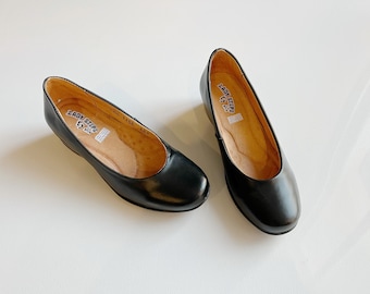 Leather Wedge Slip-On Shoes: Comfortable Low Heel Dress Shoes