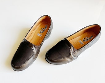 Leather Wedge Slip-On Shoes: Comfortable Low Heel Dress Shoes