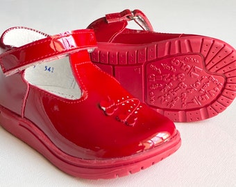 Mary Jane Girl Shiny Red  Leather Shoes|Comfortable |School Shoes|Flower Girl Party Dress Shoes |Toddler|Little Girls |Big Girls