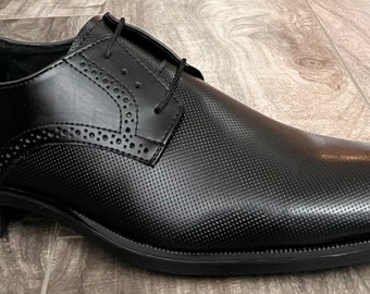 Men’s Handmade Leather Modern Classic Lace up Leather Lined Perforated Dress Formal Oxfords Shoes
