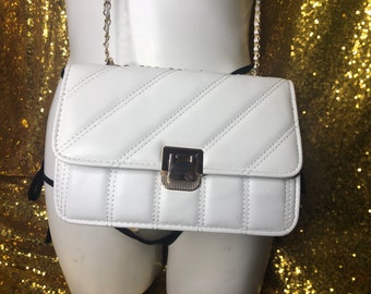 mini white purse
