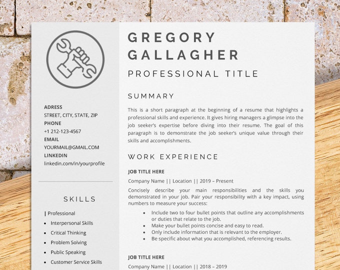 Customer Service Resume Template for Word, Call Center Resume, Tech ...