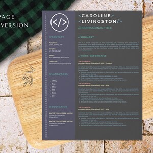 Developer Resume Template for Canva: Built for Software Web Engineers ...