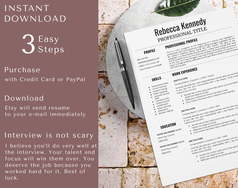 Federal government resume template for Google Docs, Military resume, USA jobs resume, Harvard & Yale resume, two column, single page image 4