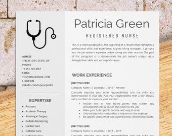 Registered nurse resume template for Word, charge nurse resume