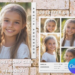 Kaart met modellen voor kinderen voor Canva: ontwerp een samengestelde kaart met talent voor kinderen voor castings en audities
