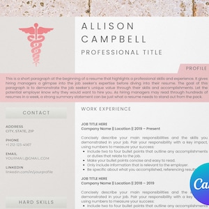 Critical care icu nurse resume template for Canva, registered nurse resume template