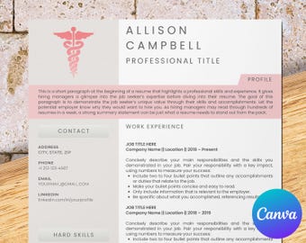 Critical care icu nurse resume template for Canva, registered nurse resume template