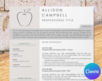 Elementary Teacher Resume Template for Canva: Design a Professional Resume That Highlights Your Teaching Skills