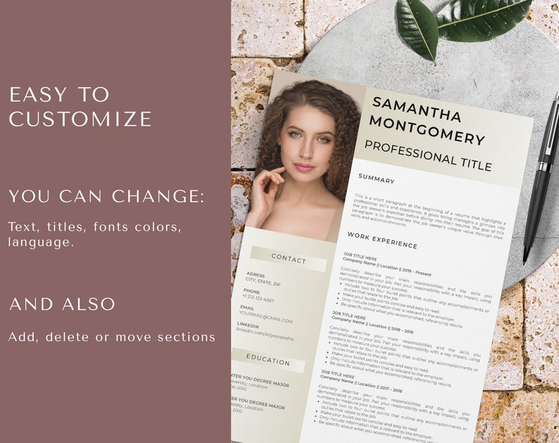 Stay at Home Mom Resume Template for Canva With Photo: Unleash Your ...
