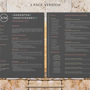 web developer two page resume template