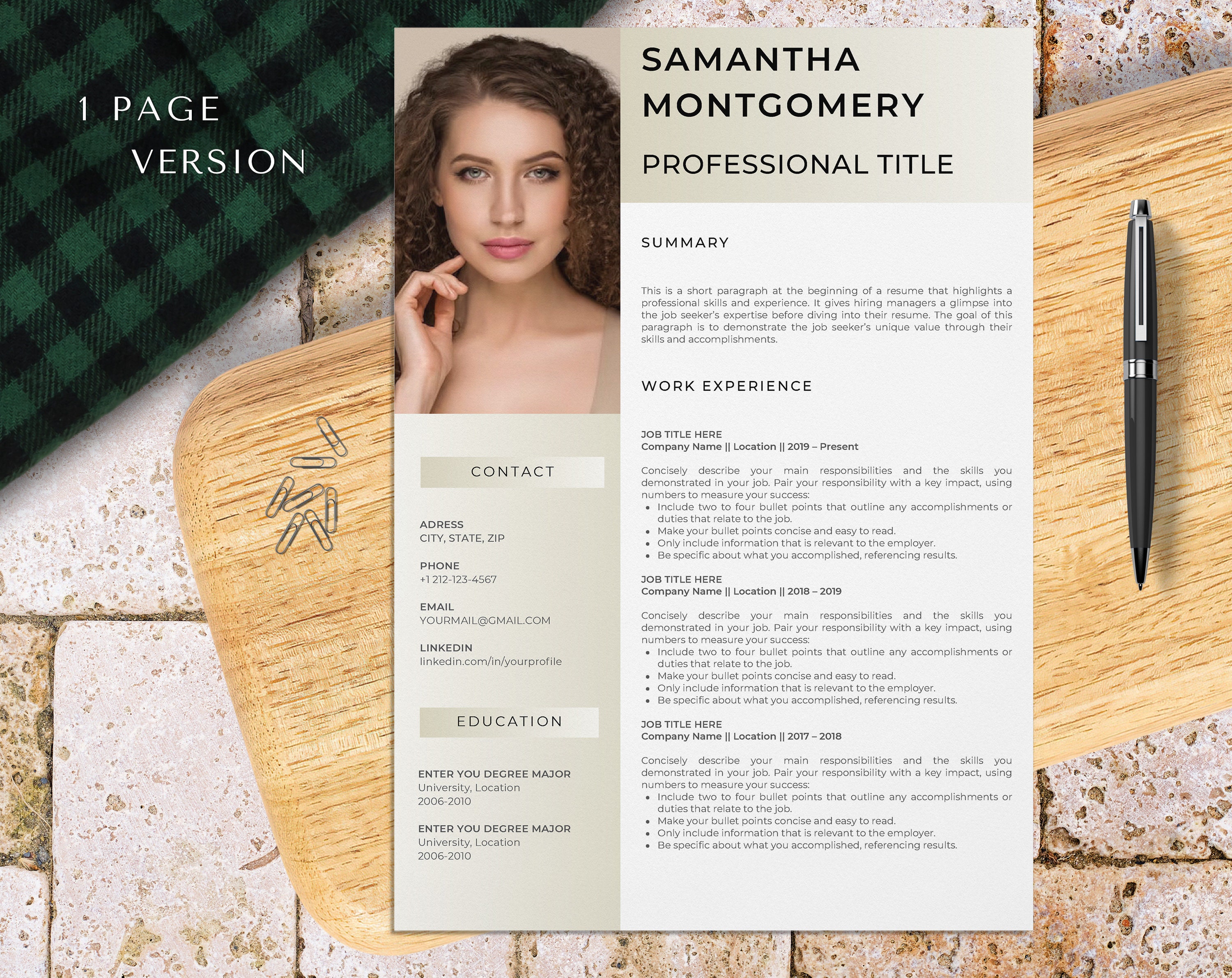 Stay at Home Mom Resume Template for Canva With Photo: Unleash Your ...