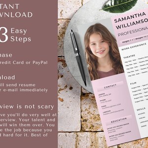 child actor resume template with photo