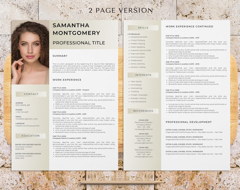 Stay at Home Mom Resume Template for Canva With Photo: Unleash Your ...