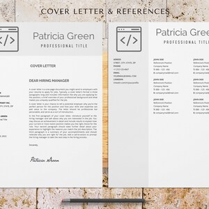 software engineer and developer cover letter and reference page template