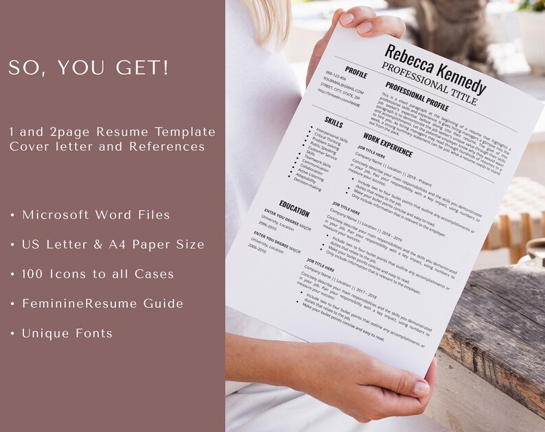 Federal Government Resume Template for Google Docs Military Etsy