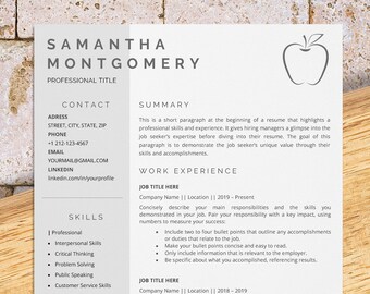Preschool teacher resume template for Word, substitute teacher, elementary teacher, high school teacher, student teacher, first year teacher