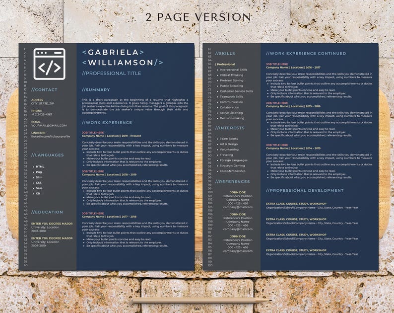 Software Developer Resume Template for Canva, Software Engineer, It ...