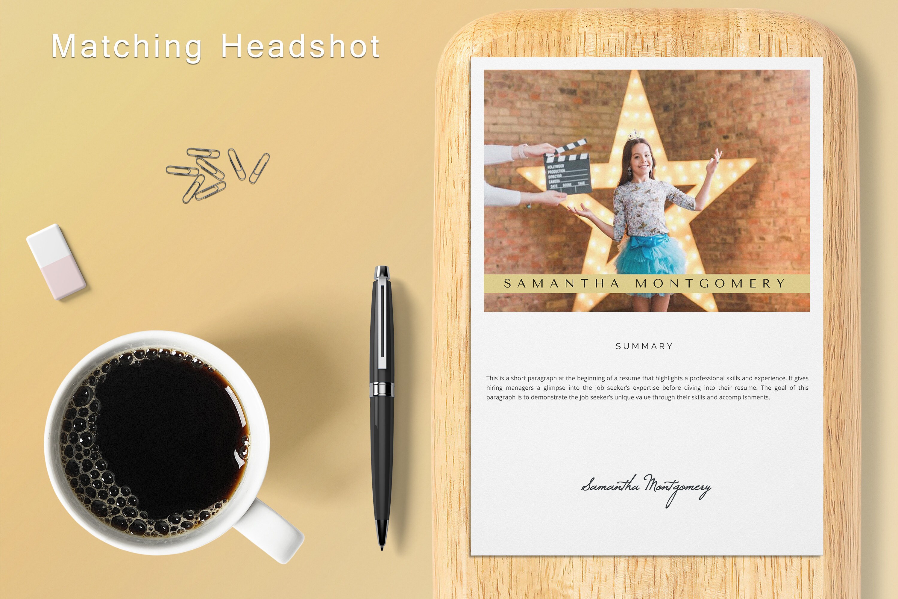 Child Actor Resume Template With Photo for Word Actor & Etsy