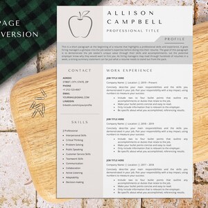 May include: A one-page resume template with a red apple icon. The template includes sections for contact information, skills, work experience, and a profile summary. The resume is designed to help job seekers create a professional and effective resume.