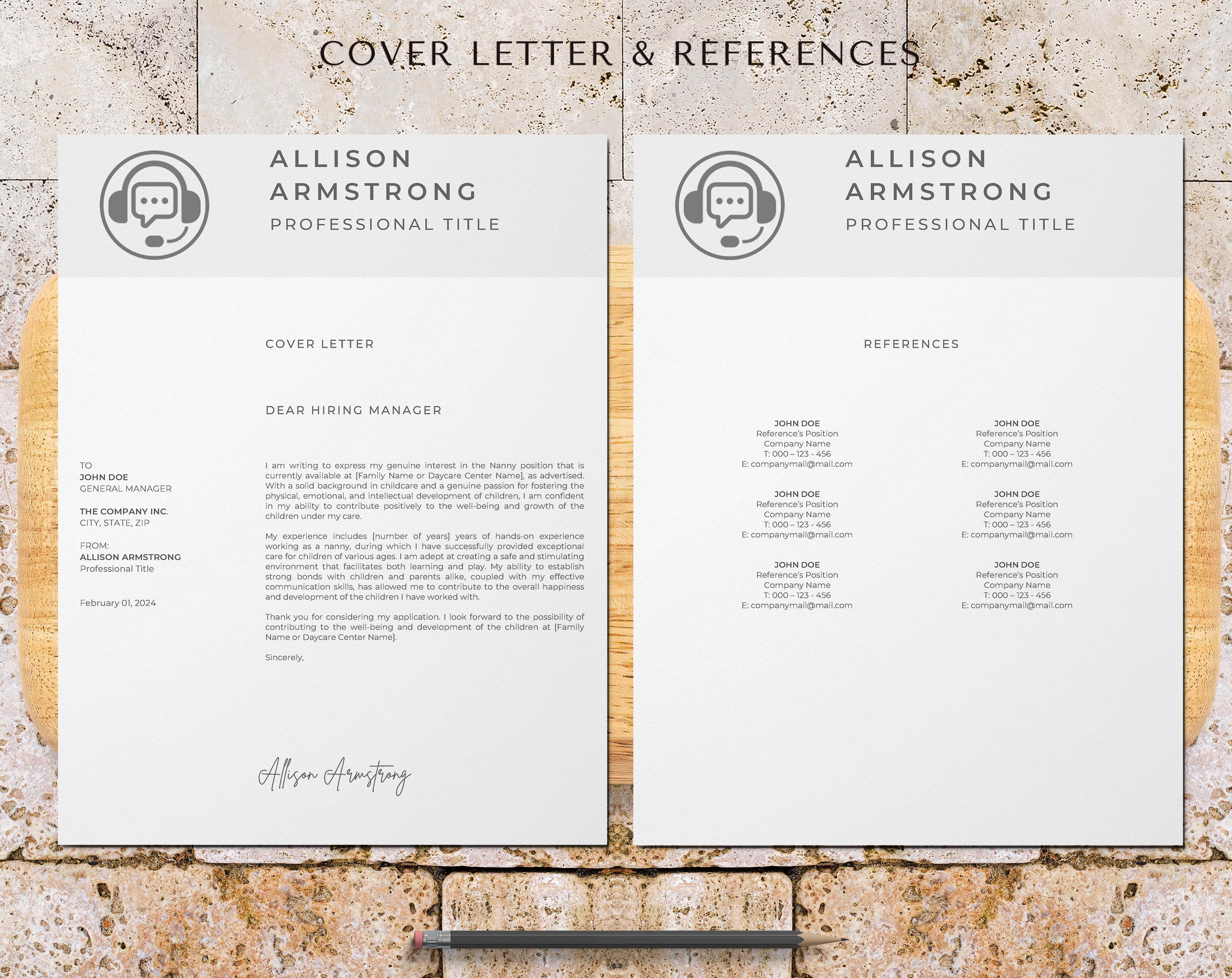 Customer Service Resume Template for Canva, Call Center Resume, Tech ...