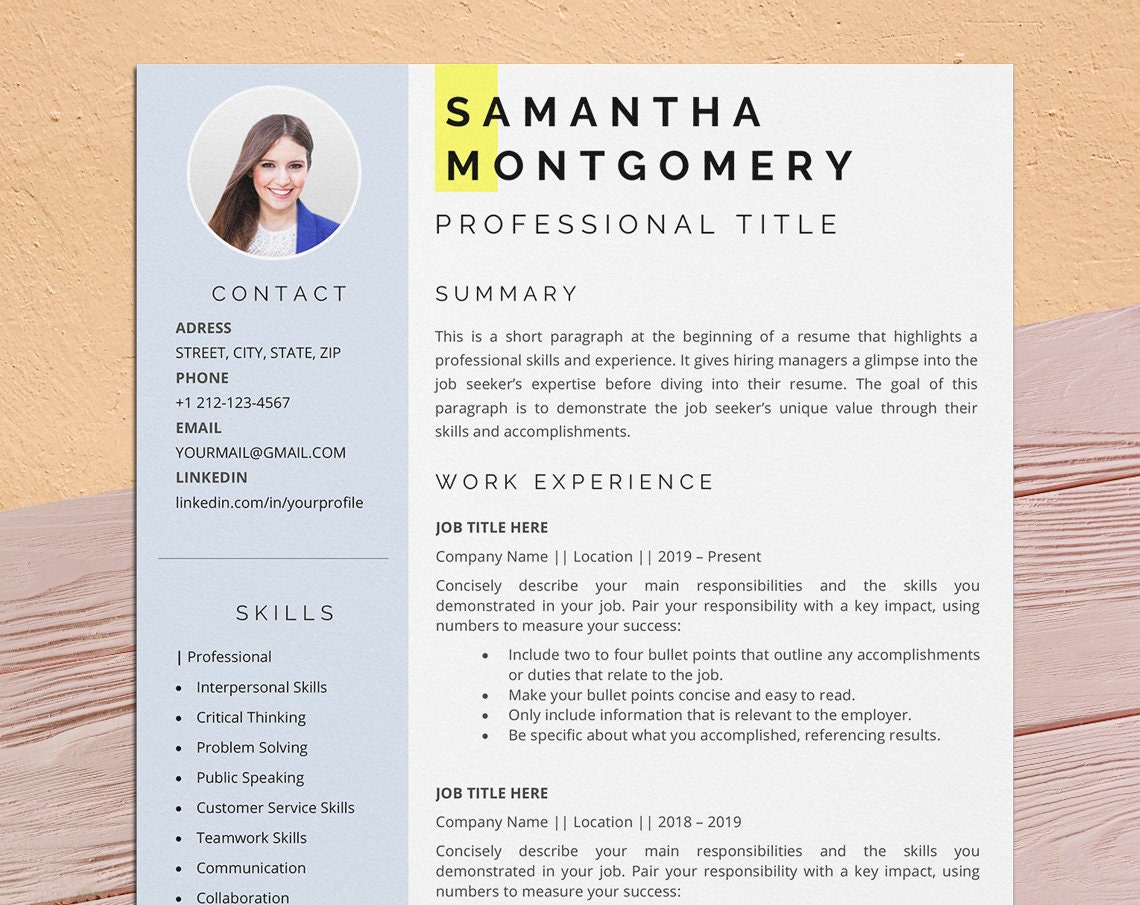 Stay at Home Mom Resume Template for Word, Bundle 3 Resume Templates ...