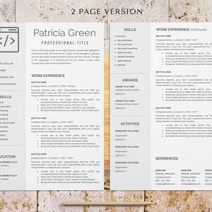 software engineer and developer two page resume template