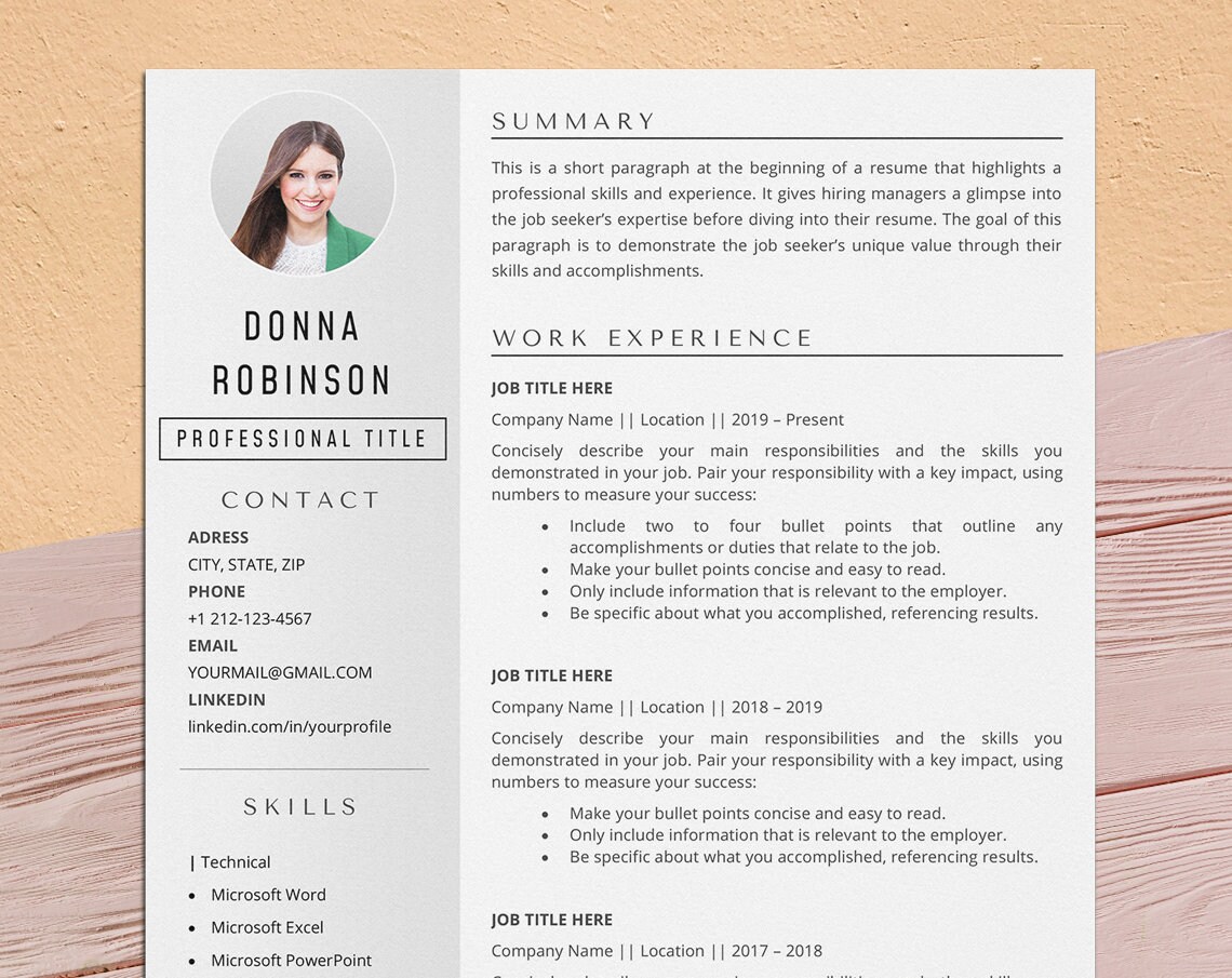 Stay at Home Mom Resume Template for Word, Bundle 3 Resume Templates ...