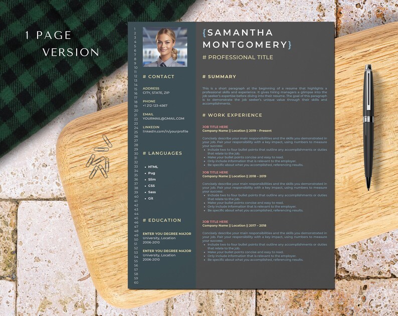 Python developer resume template for Canva, software engineer, it programmer, full stack, web, backend, game developer, angular, android image 2