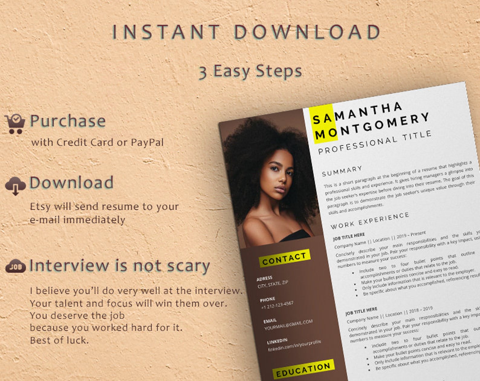 Actress & Actor Resume Template With Photo Creative CV Etsy Actress & Actor Resume Template With Photo Creative CV Etsy