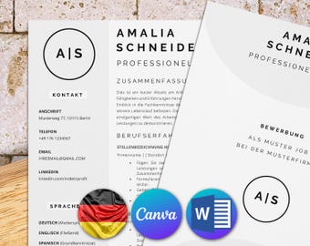 Tabellarischer lebenslauf vorlage ohne foto für Word und Canva: moderne bewerbungsvorlagen auf deutsch für eine neutrale und professionelle