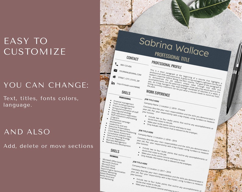 Harvard & Yale Resume Template for Google Docs Federal Etsy
