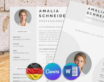 Lebenslauf vorlage für Word und Canva, Bewerbungsvorlage für Word Deutsch, deckblatt vorlage, anschreiben vorlage