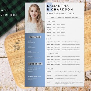 one page actors resume template