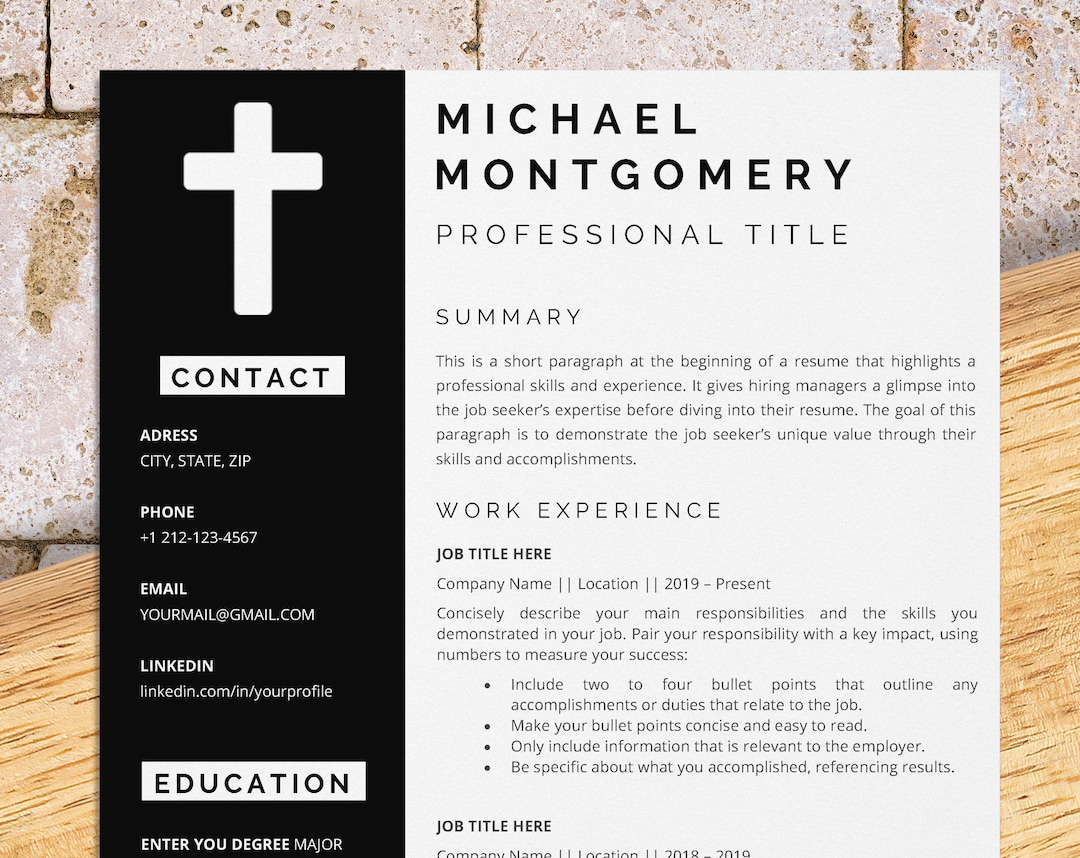 Pastor Resume Template for Word, Religion Resume, Church Administrator  Resume, Chaplain Resume, Priest Resume, Instant Download - Etsy, image size:1080x858