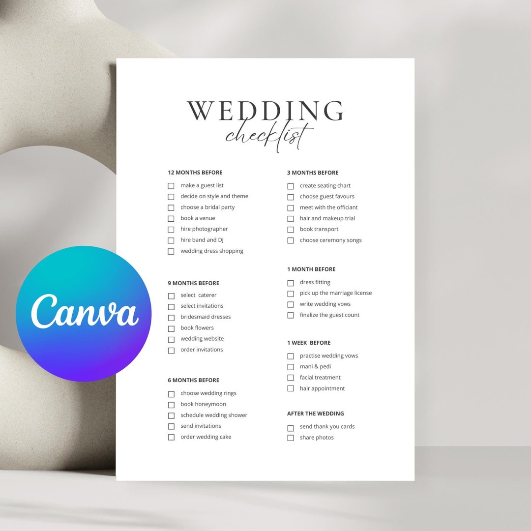 Printable Wedding Day Checklist Bridal Suite Checklist Template Grooms ...