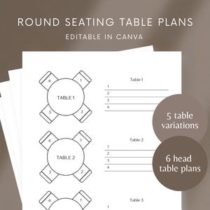 Druckbare Hochzeit Sitzplan Vorlage Bearbeitbar Runder Tisch Sitzplan Empfang Tischanordnung Event Head Table Layout Sitzplan PDF