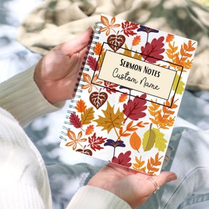 Custom Sermon Notebook, Personalized Notebook, Church Notebook, Christian Notebook, Bible Study Notebook, Christian Gift, Personalized Gift