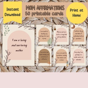 Mom Affirmation Cards, Digital Affirmation Cards, Printable Affirmation Deck, Self Love Cards, Printable Affirmation Cards