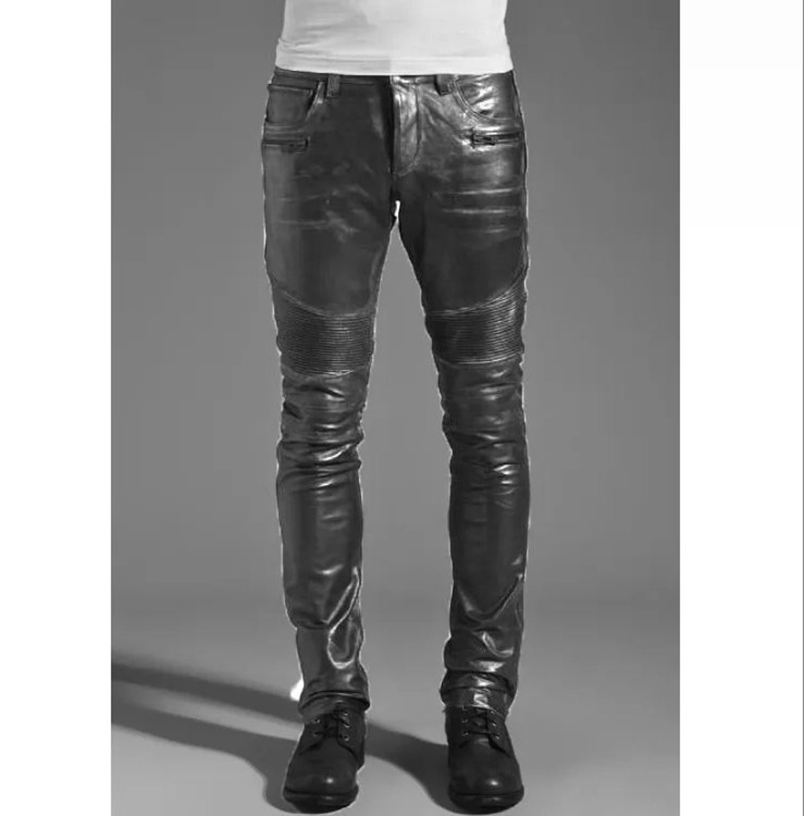 Men's Real Leather Pants Vintage/distressed Look Leather Etsy