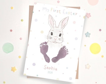 Personalised Easter Baby Footprint, Children's Easter Craft, My First Easter Print, Bunny Cute Keepsake