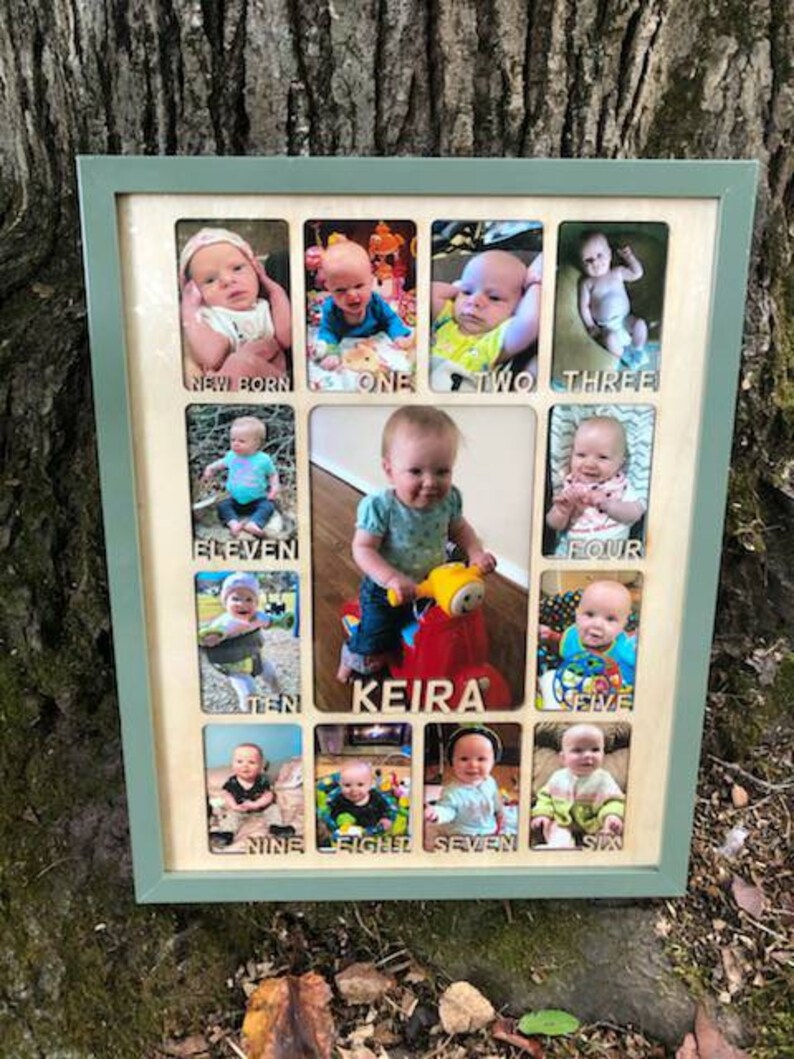 Baby's First Year Personalized 11x14 Picture Frame Inserts Etsy