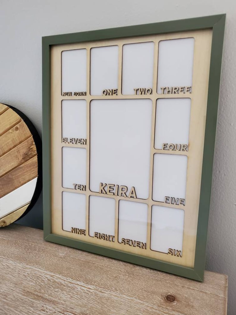 Baby First Year Personalized 11x14 picture frame inserts Etsy