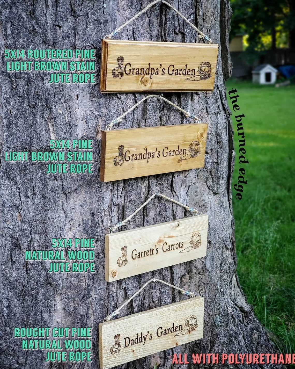 Customizable Garden Wood sign Indoor/Outdoor Laser Engraved Etsy