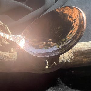 Hammered Solid Copper Serving Spoon