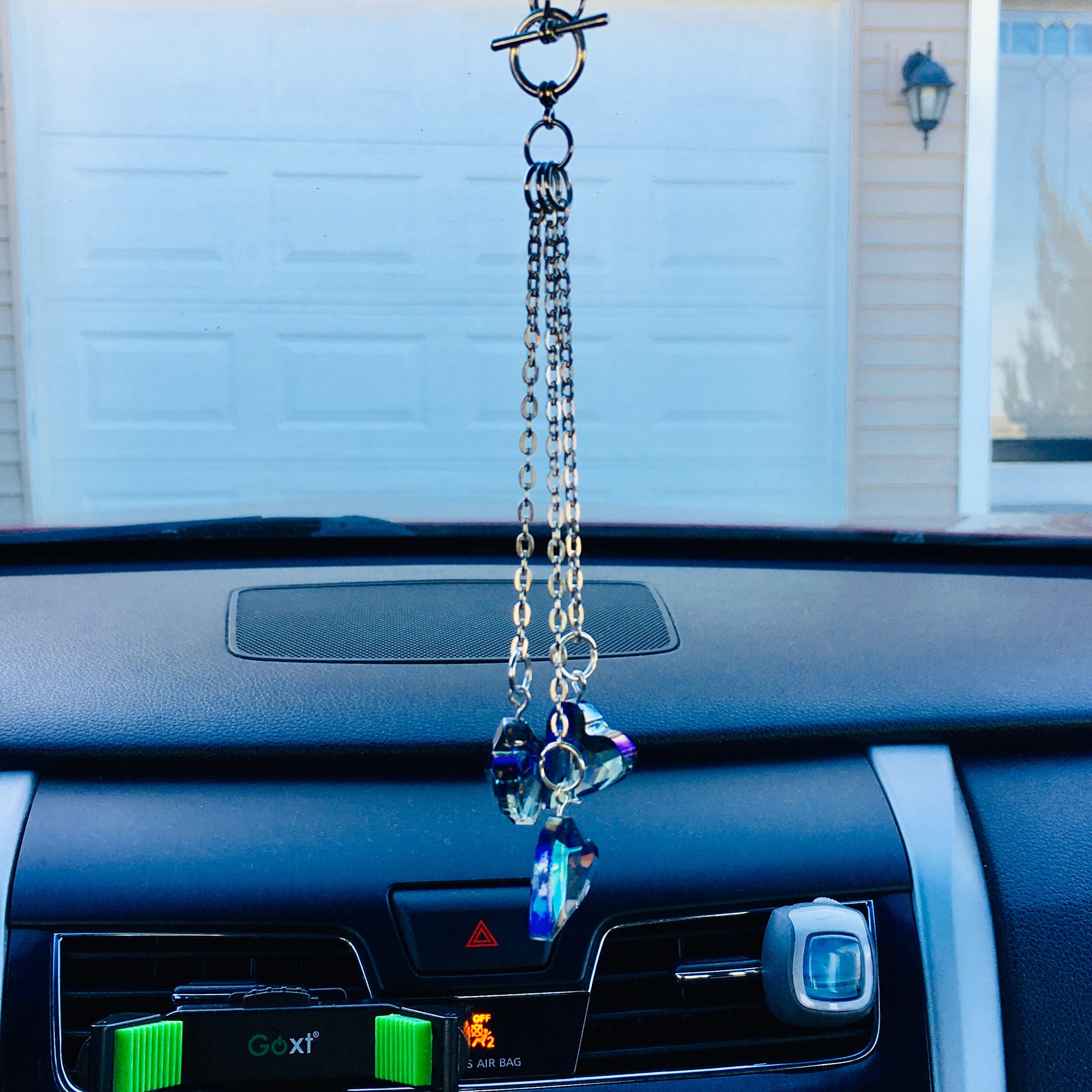 Blue Colorized Hearts Car Mirror Charm Car Mirror Jewelry Etsy