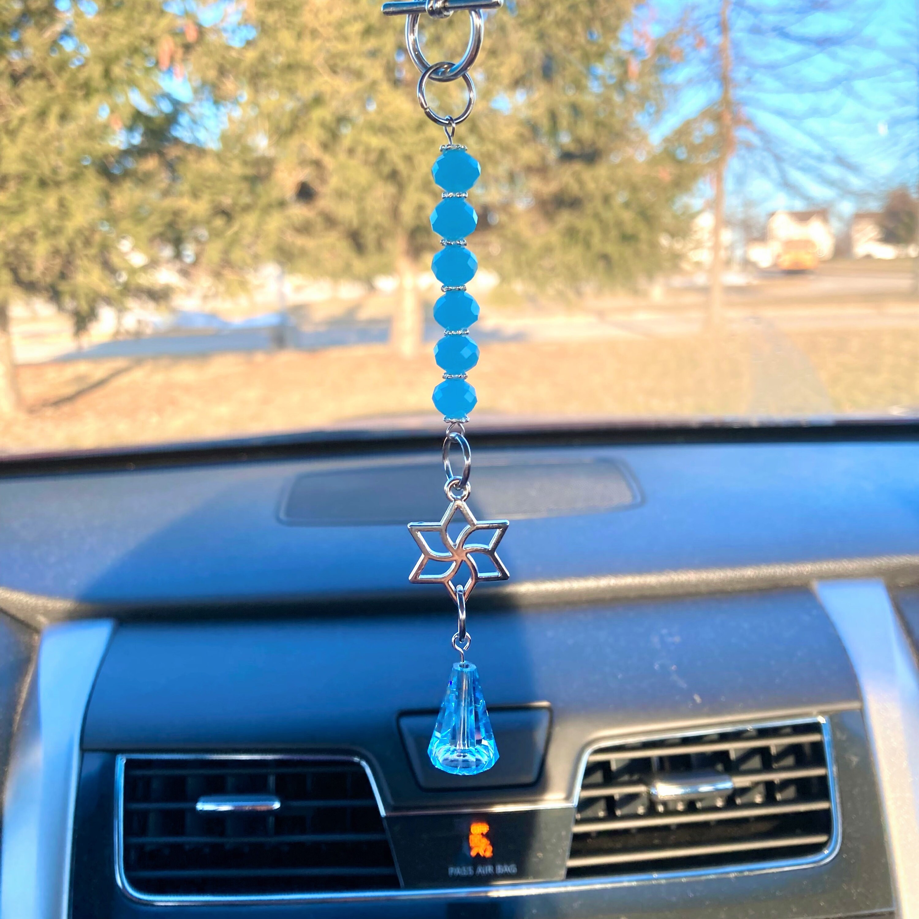 Artemis Swarovski Crystal Car Charm Car Mirror Jewelry Blue Car Charm