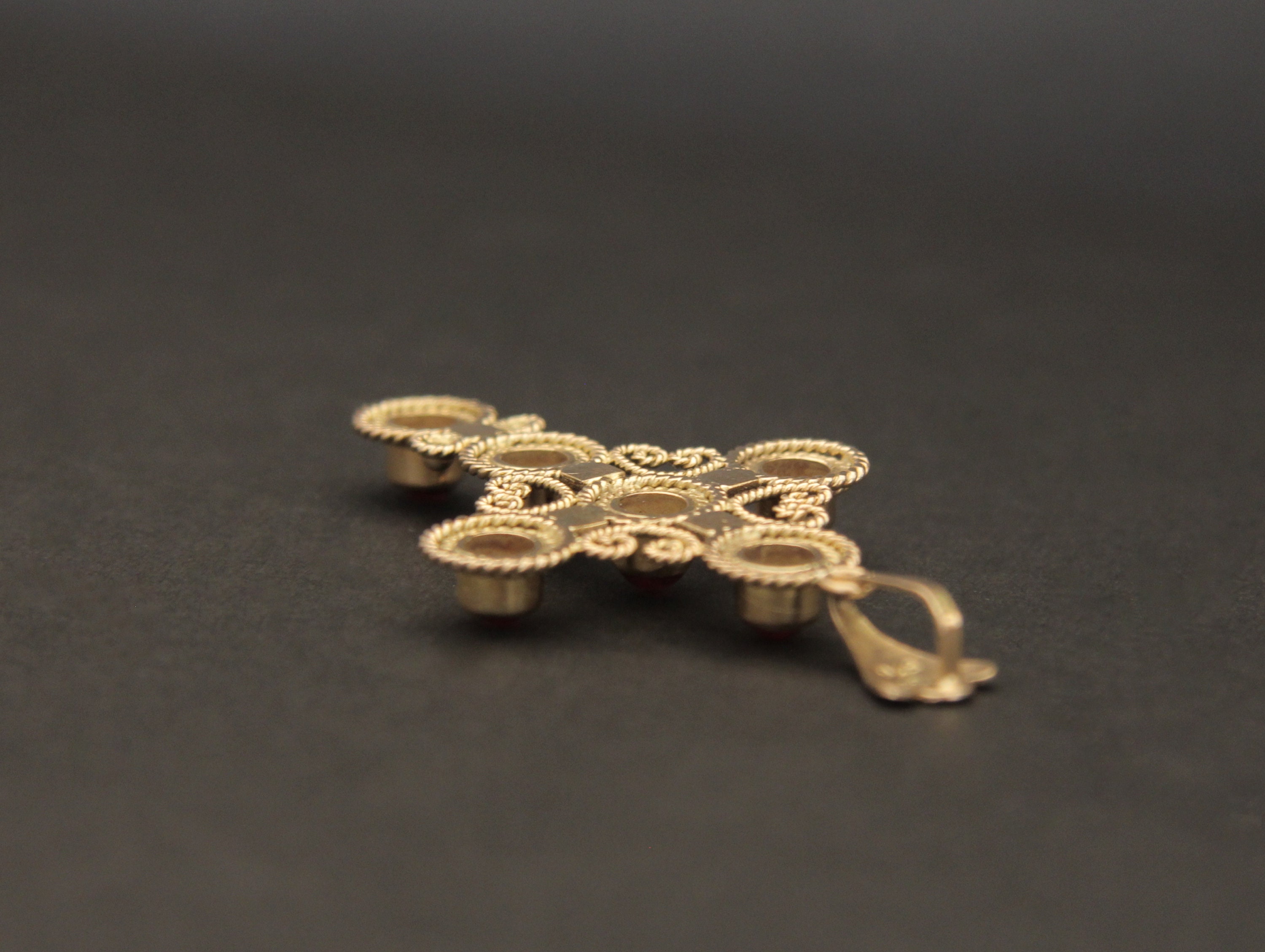 Adorable Byzantine Style Gold Cross Pendant Garnets Semi-mat - Etsy