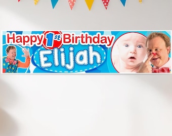 Personalised Mr Tumble Birthday Banner | Photo, Name, Age | High Quality | Large Sizes