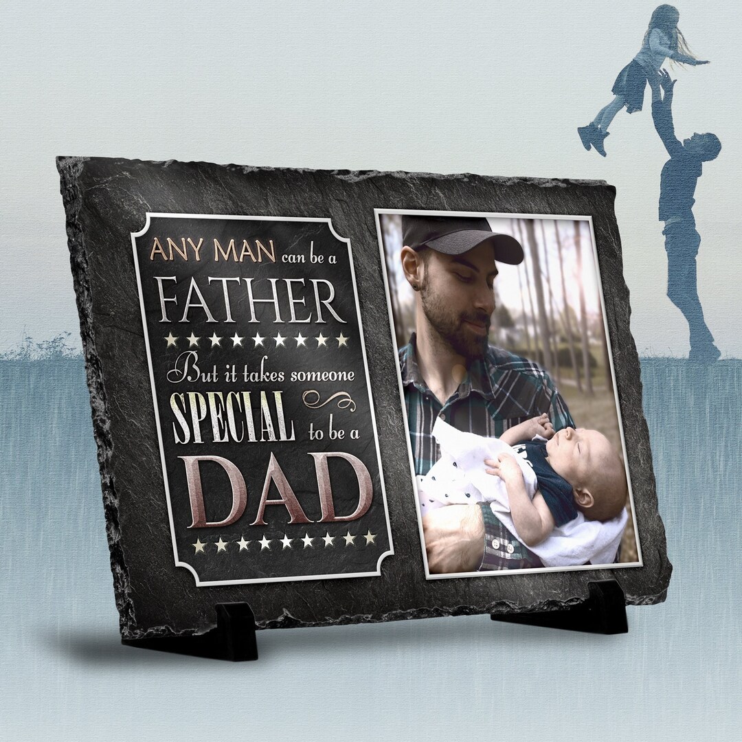 Personalised Father's Day Gift Stone Slate Plaque With Full Colour ...